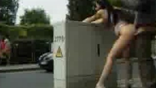 Fucking in public, grandma did not notice