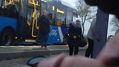 4woman see my cum busstop public big dick flash