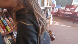 (ALMOST CAUGHT) Crazy Public Blowjob and Sex, Cum Walk Through Busy Library