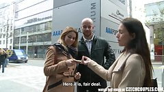 Amazing Busty Teen and Her BF Gets Money for Public SEX