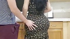 Big ass and tits get fucked in the kitchen by huge cock