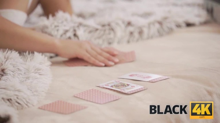 BLACK4K. Card tricks and wonderful sex in interracial love scene