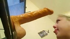 Blonde Deep Throats Dildo