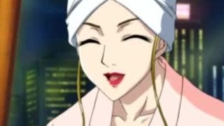 Busty hentai blonde fucked from behind