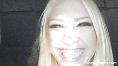 Busty Slut in Nylon Stockings and High Heels