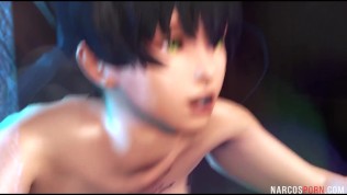 curvy 3d sexy brunette hammered in the pussy