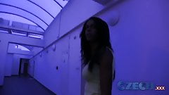 Czech Black haired beauty fucked doggy style by stranger