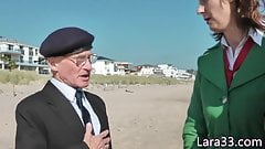 English mature jizzed in mouth in senior trio