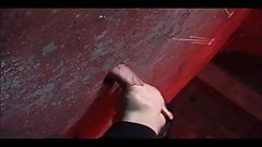 European model sucks 3 cocks at a gloryhole