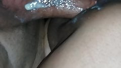 Exhale water from an Iranian woman