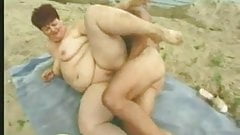 FAT BBW MATURE HUNGARIAN WITH BIG ASS FUCKED OUTDOOR