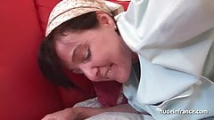 French mom seduces young guy with her ass