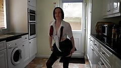 Fun Girl dancing and stripping off