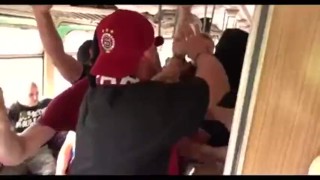 Gangbang in train. Boyfriend doesn’t want her to be such a whore