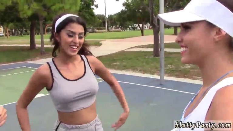 Group latex lingerie and ebony teen first scene Basketball