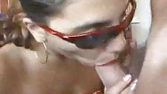 Hairy Woman In A Red Bikini Takes It The Ass