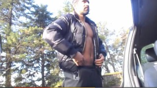 Hot guy jerks huge uncut dick in public park !! MUST SEE !!!
