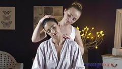 Massage Rooms Face sitting orgasms for horny young lesbian