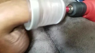 Must See Sex Toy Invention with Drill creates Moaning Cumshots