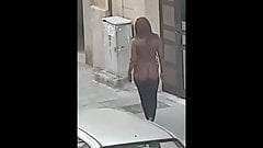 naked girl on the Italian street