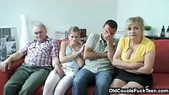 Older couple seduces newlyweds