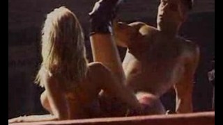 Pornstars doing a live show in front of public