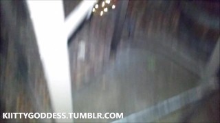 Public Upskirt with No Panties at Outdoor Club and I Caught Him! XX Kiitty