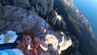 Risky Public fuck on a cliff. Amateur Mia Bandini
