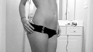 Sexy bathroom striptease