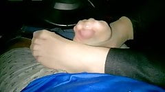sexy hot footjob toejob nylonjob cum