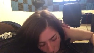 Stepsister sucks stepbro so he won’t rat her out