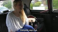 taxi driver gets his passenger to flash her boobs and ass