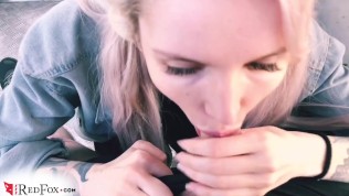 Teen Blowjob Cock Stranger and Jerk Off in a Public Place