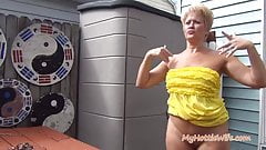 TRACY LICKS….Gets caught by Naughty Neighbor!