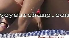 Voyeurchamp.com-Shes Nude At Clothed Beach Causes A Fight!