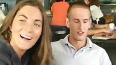 Waitress Interrupts Public Blowjob