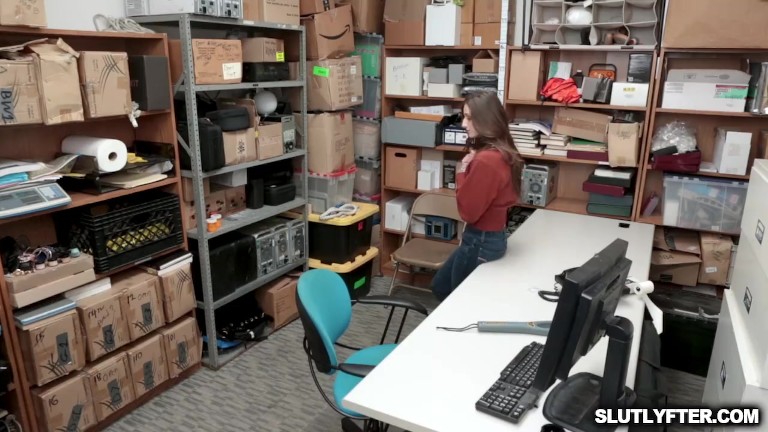 White female with dark hair gets punished by making her do a blowjob