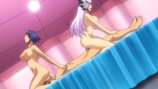 Anime girls furiously fucking with 1 guy