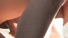 Blonde Teen shows off on the roof