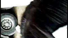 Cheap hooker satisfies customer outdoor