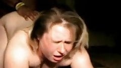 chubby housewife loudly begging for more BBC abuse