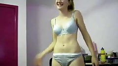Cute shy teen stripping