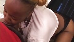 Cute thin black girl with hairy pussy and piercings gets pov pussy fucking