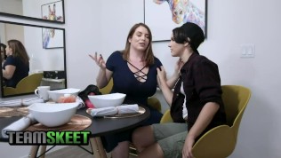 Dyked – Huge Tits Milf Seduces Her Stepdaughter Into Fucking