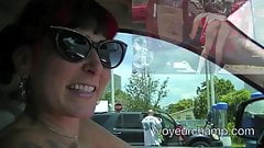 Exhibitionist Wife Morgan La Rue Upskirt Stranger At Carwash
