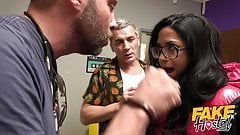 Fake Hostel Spanish couple cuckold girlfriend squirts