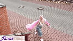 Fitness Rooms Squirting orgasm for teen Yoga babe