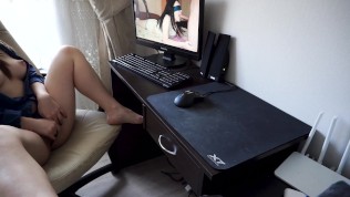 Found deepthroat porn on step brother’s computer could not resist and cum