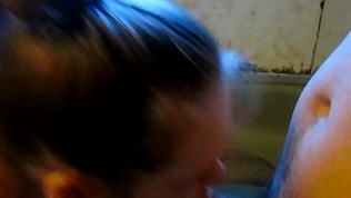 Hot milf wife blowjob,handjob,cumshot on tits,shower titty show,leg shaving