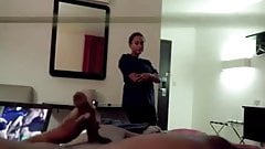 Hotel Maid Catches Him Jerking & Watches Him Cum